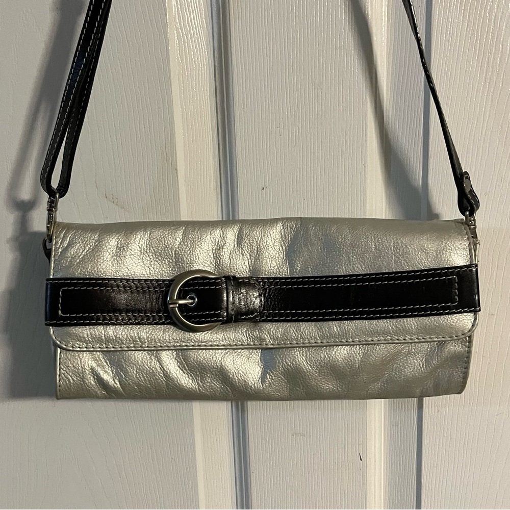Nino BOSSI Silver and Black Shoulder Bag